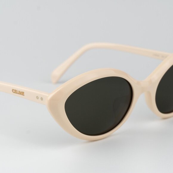 Celine THIN Women Sunglasses Ivory Khaki Cat Eye CL40264U 25N BRAND NEW - Picture 8 of 11